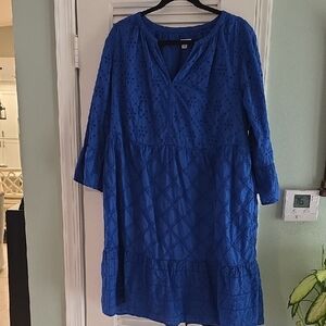 J. Jill Royal Blue Long Sleeve Dress